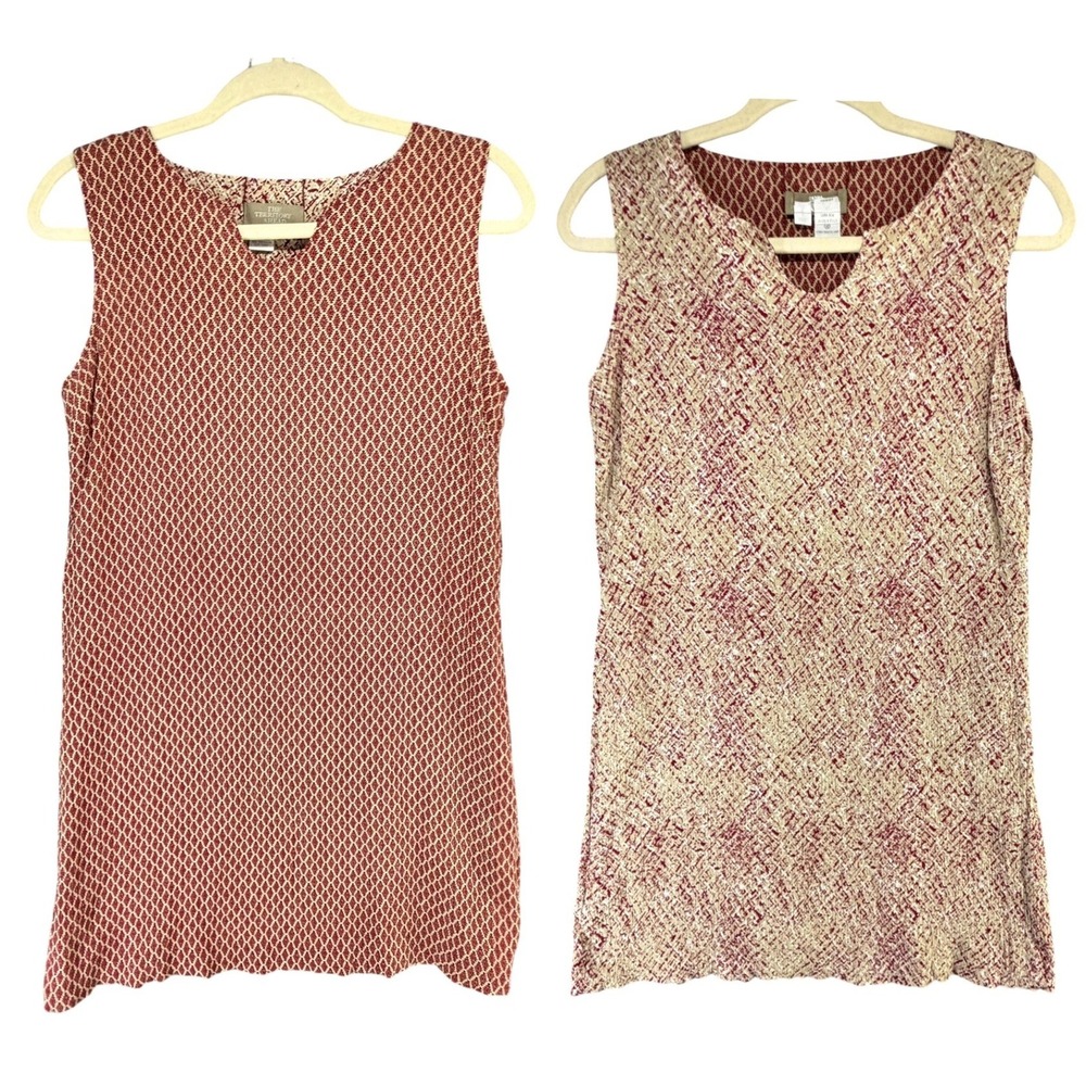The Territory Ahead Reversible Silk Shift Dress Size 12P Lagenlook Boho Travel